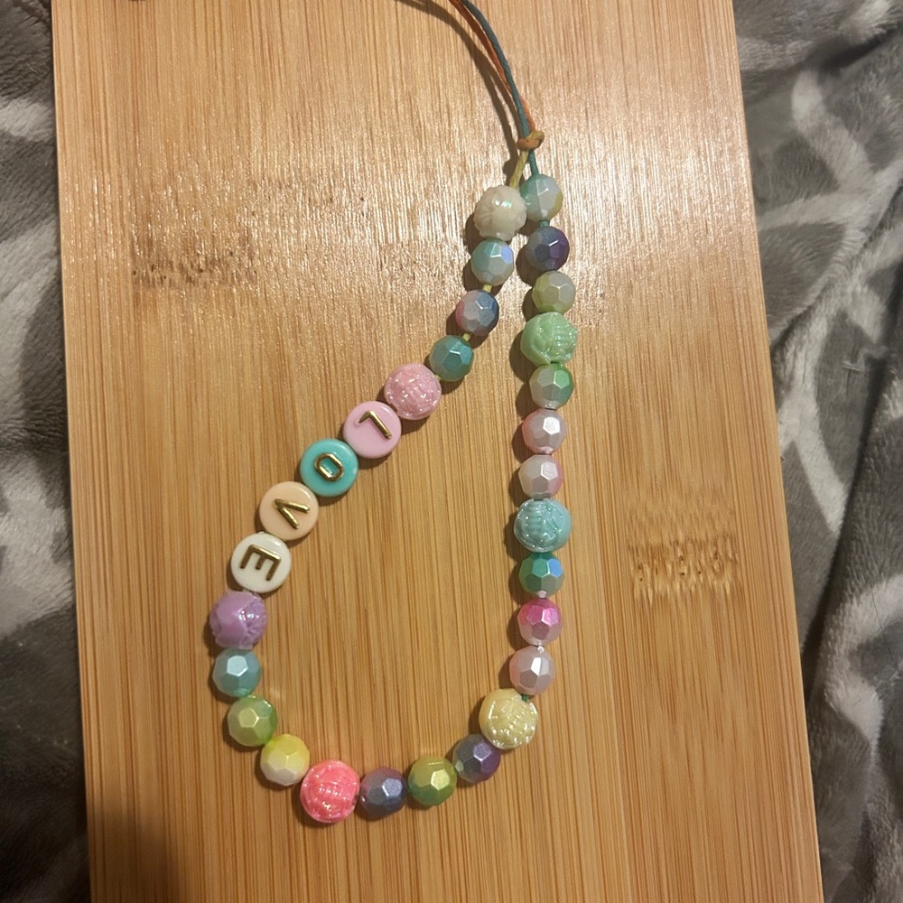 Colorful love phone charm rose wristlet